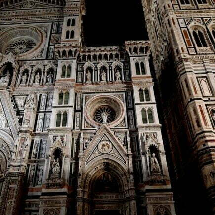 Firenze notturna - Cattedrale di Santa Maria del Fiore accanto al Campanile di Giotto