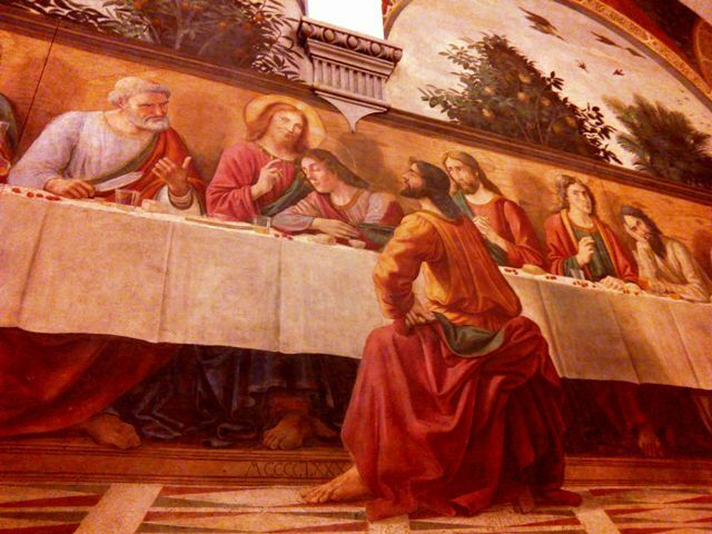 Cenacolo del Ghirlandaio di Ognissanti a Firenze - apostoli con espressioni tutte molto differenti