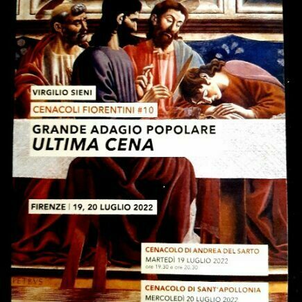 Locandina del Grande Adagio Popolare di Virgilio Sieni al Cenacolo di Sant'Apollonia a Firenze